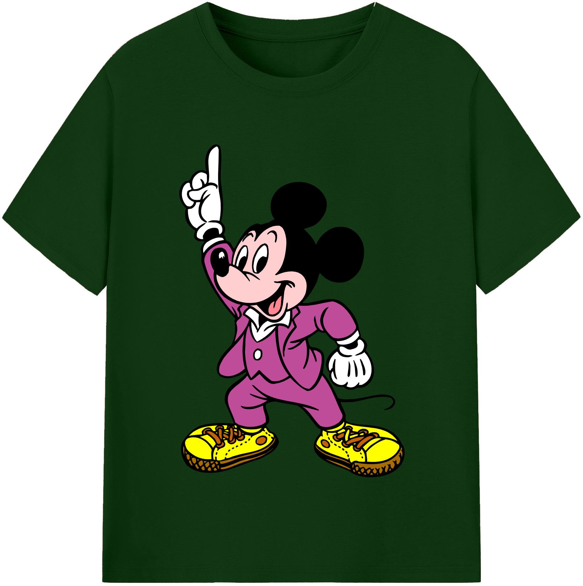 （画像用） ミッキーマウス Mickey Mouse 綿100％半袖Tシャツ（フロントプリント）